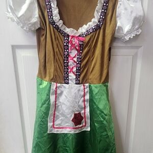 Women's Green and Brown Mini Dress